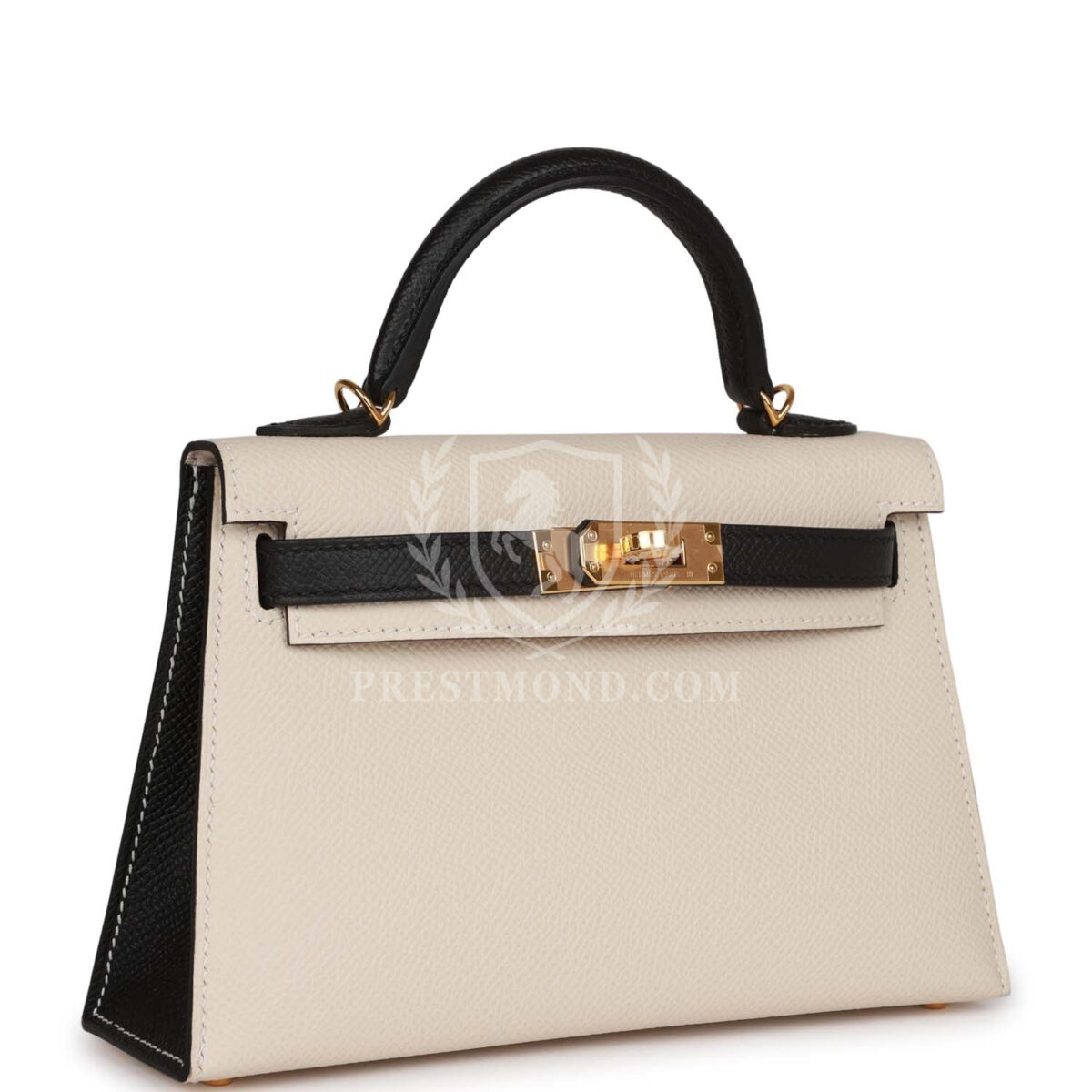 Hermes Special Order (HSS) Kelly Sellier 20 Craie and Black Epsom GHW — изображение 2