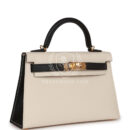 Hermes Special Order (HSS) Kelly Sellier 20 Craie and Black Epsom GHW