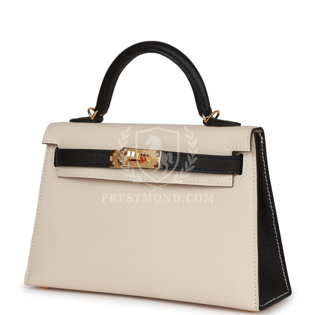 Hermes Special Order (HSS) Kelly Sellier 20 Craie and Black Epsom GHW — изображение 5