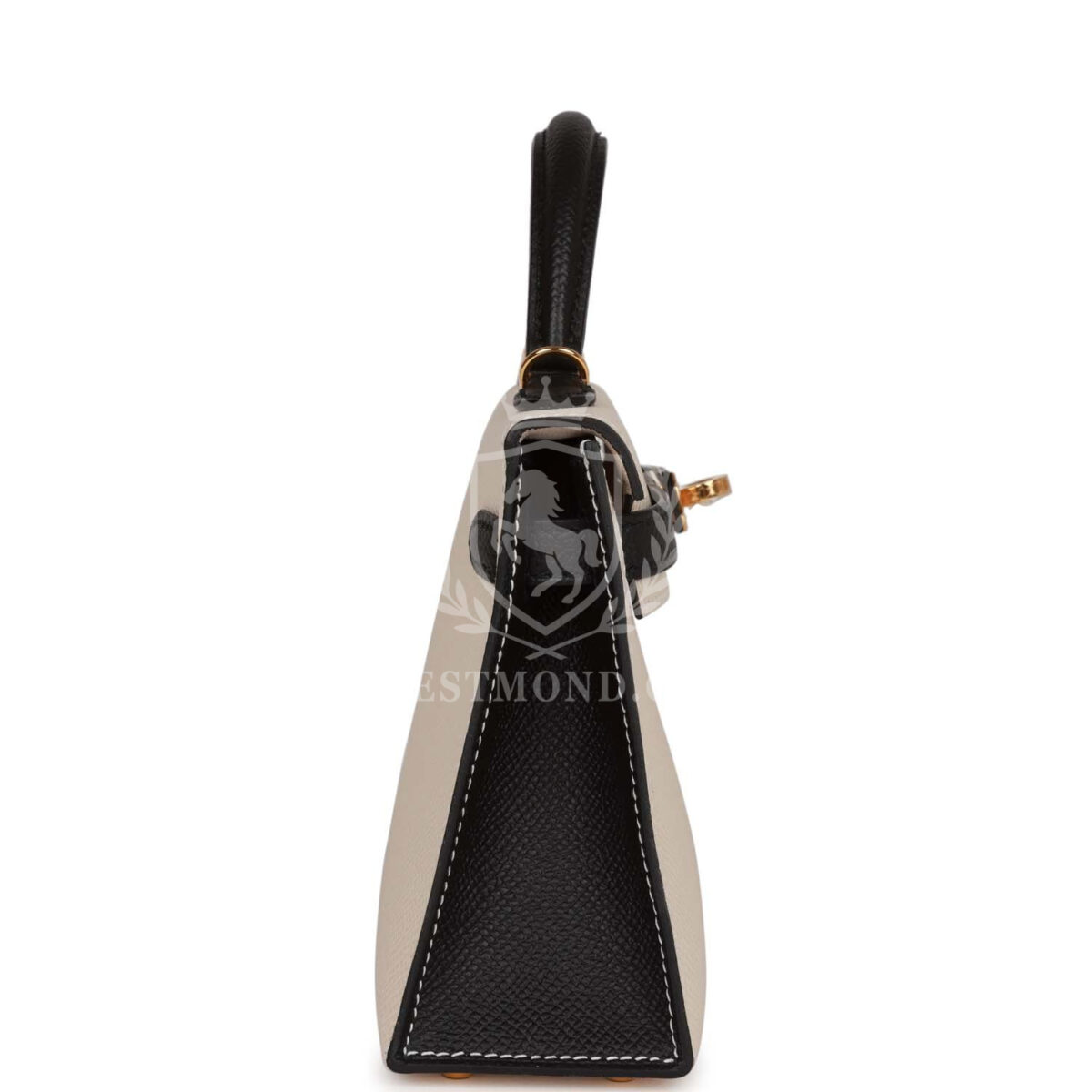 Hermes Special Order (HSS) Kelly Sellier 20 Craie and Black Epsom GHW — изображение 3