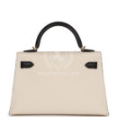 Hermes Special Order (HSS) Kelly Sellier 20 Craie and Black Epsom GHW