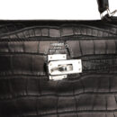Hermes Kelly Retourne 25 Black Matte Alligator PHW