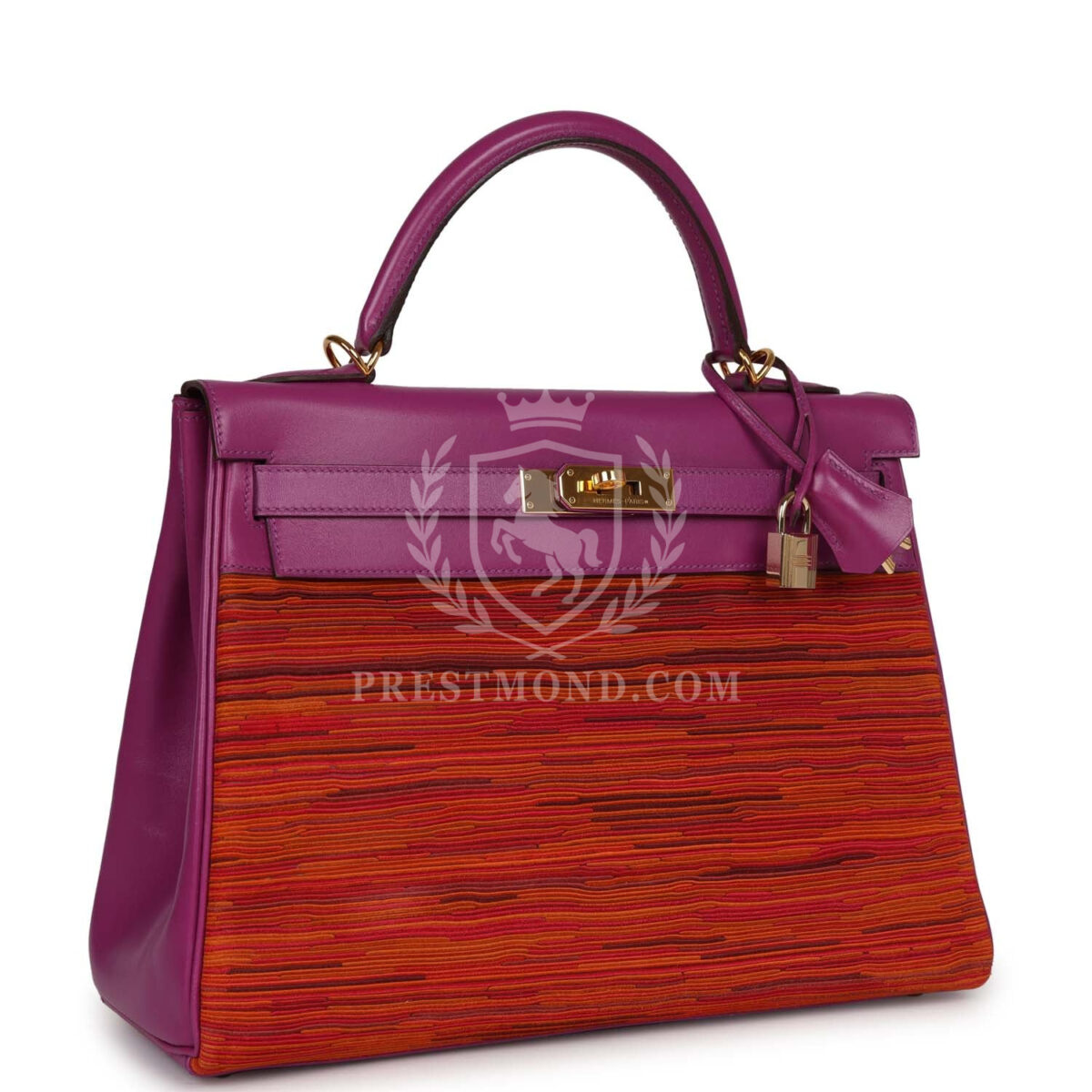 Vintage Hermes Kelly Retourne 32 Vibrato Cyclamen Box GHW — изображение 2
