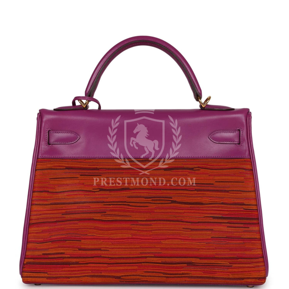Vintage Hermes Kelly Retourne 32 Vibrato Cyclamen Box GHW — изображение 4