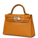 Hermes Kelly Sellier 20 Moutarde Chevre PHW