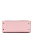 Hermes Special Order (HSS) Kelly Sellier 25 Rose Sakura and Bleu Aztec Chevre Brushed GHW