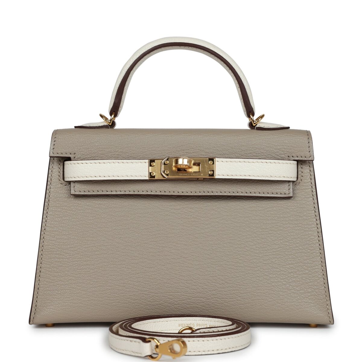 Hermes Special Order (HSS) Kelly Sellier 20 Gris Tourterelle and Nata Chevre GHW