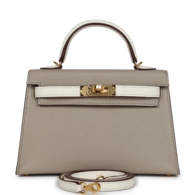 Hermes Special Order (HSS) Kelly Sellier 20 Gris Tourterelle and Nata Chevre GHW