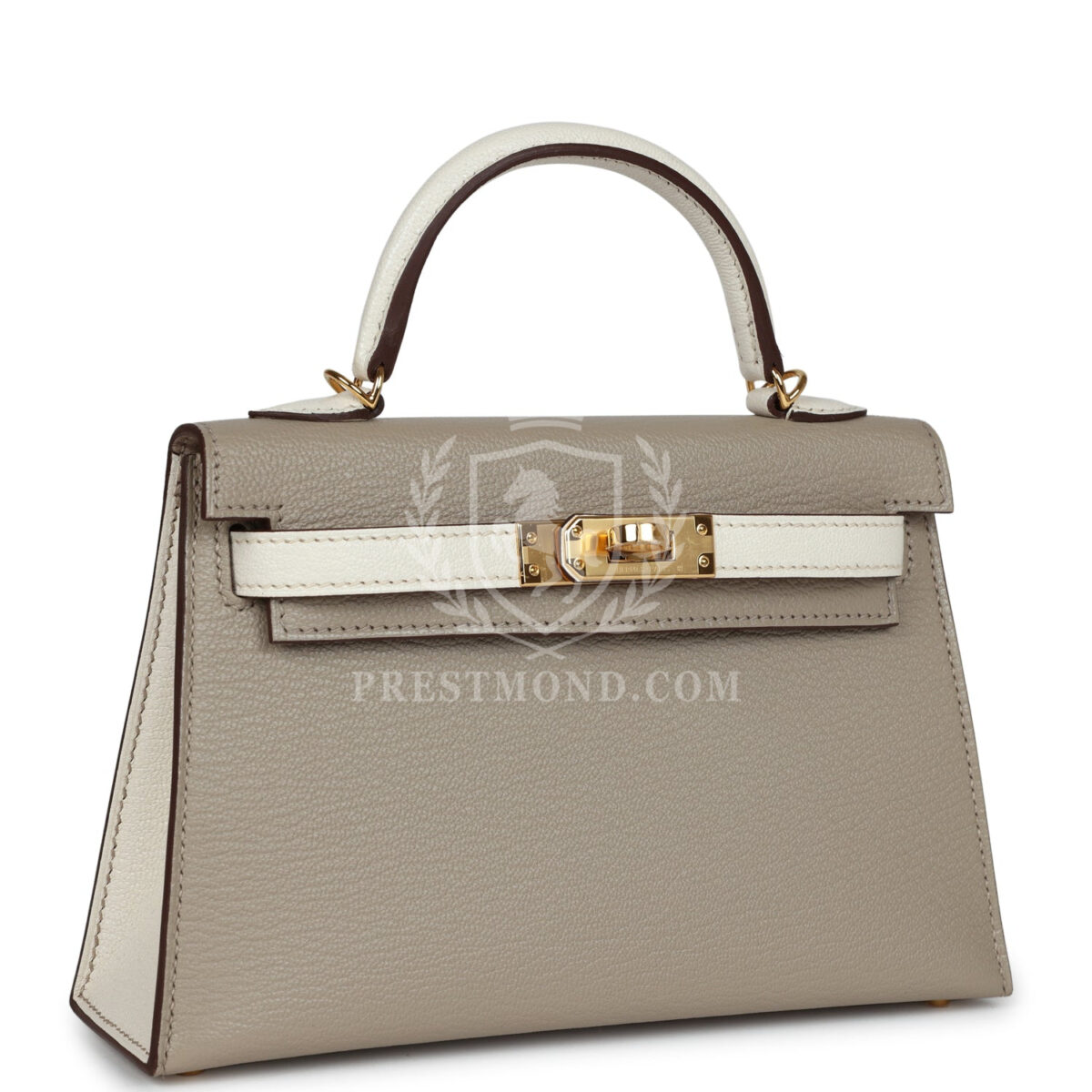 Hermes Special Order (HSS) Kelly Sellier 20 Gris Tourterelle and Nata Chevre GHW — изображение 2
