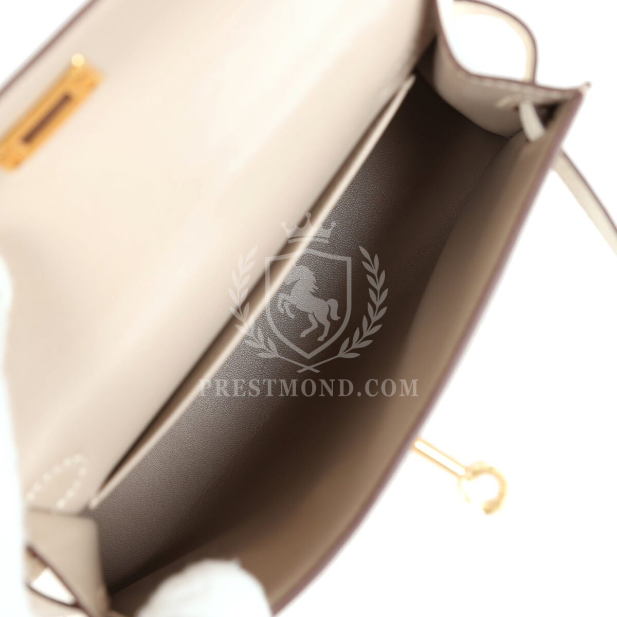 Hermes Special Order (HSS) Kelly Sellier 20 Gris Tourterelle and Nata Chevre GHW — изображение 8