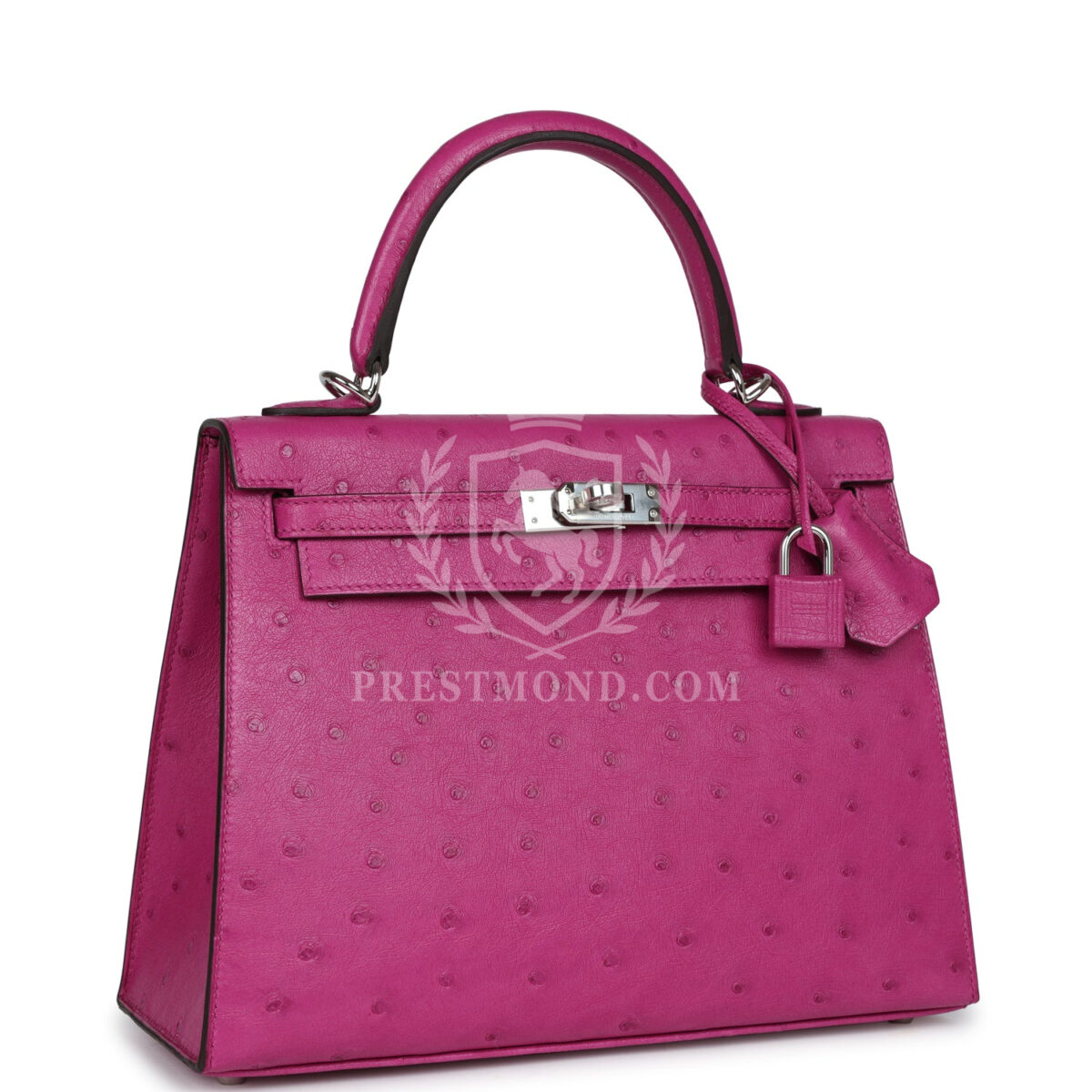 Hermes Kelly Sellier 25 Rose Pourpre Ostrich PHW — изображение 2