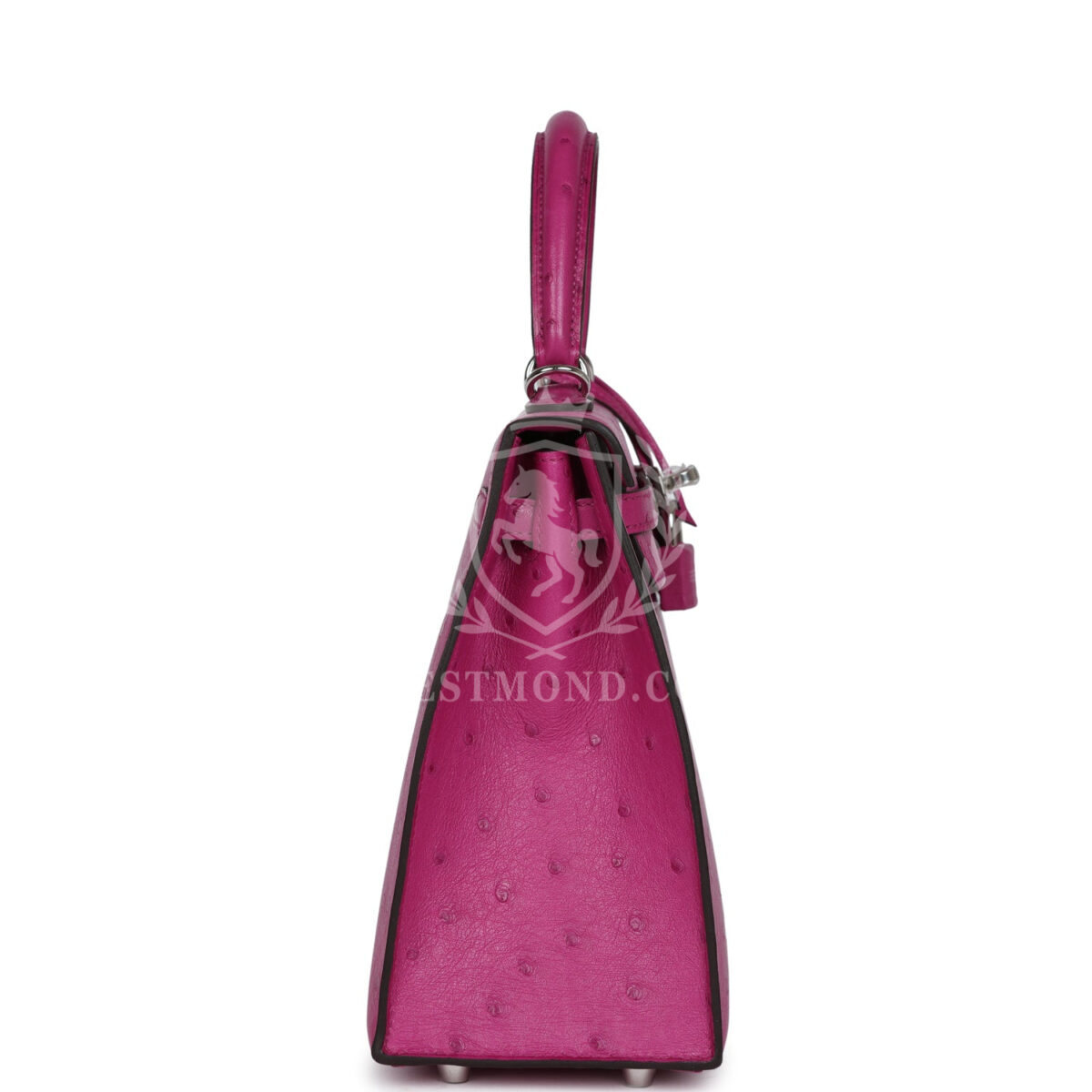 Hermes Kelly Sellier 25 Rose Pourpre Ostrich PHW — изображение 3
