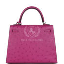 Hermes Kelly Sellier 25 Rose Pourpre Ostrich PHW