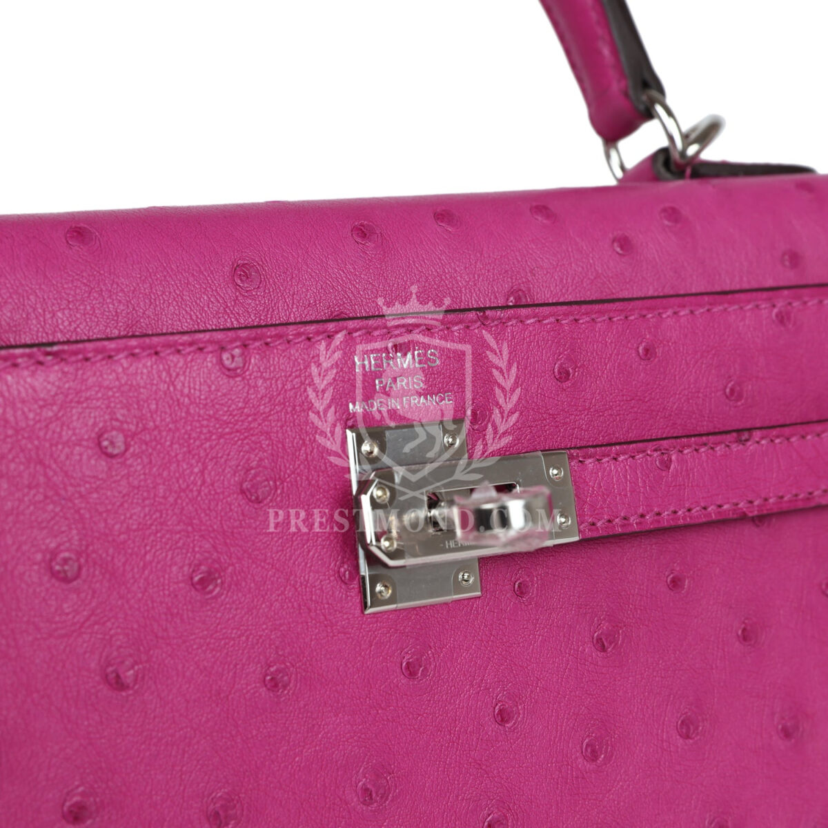 Hermes Kelly Sellier 25 Rose Pourpre Ostrich PHW — изображение 7