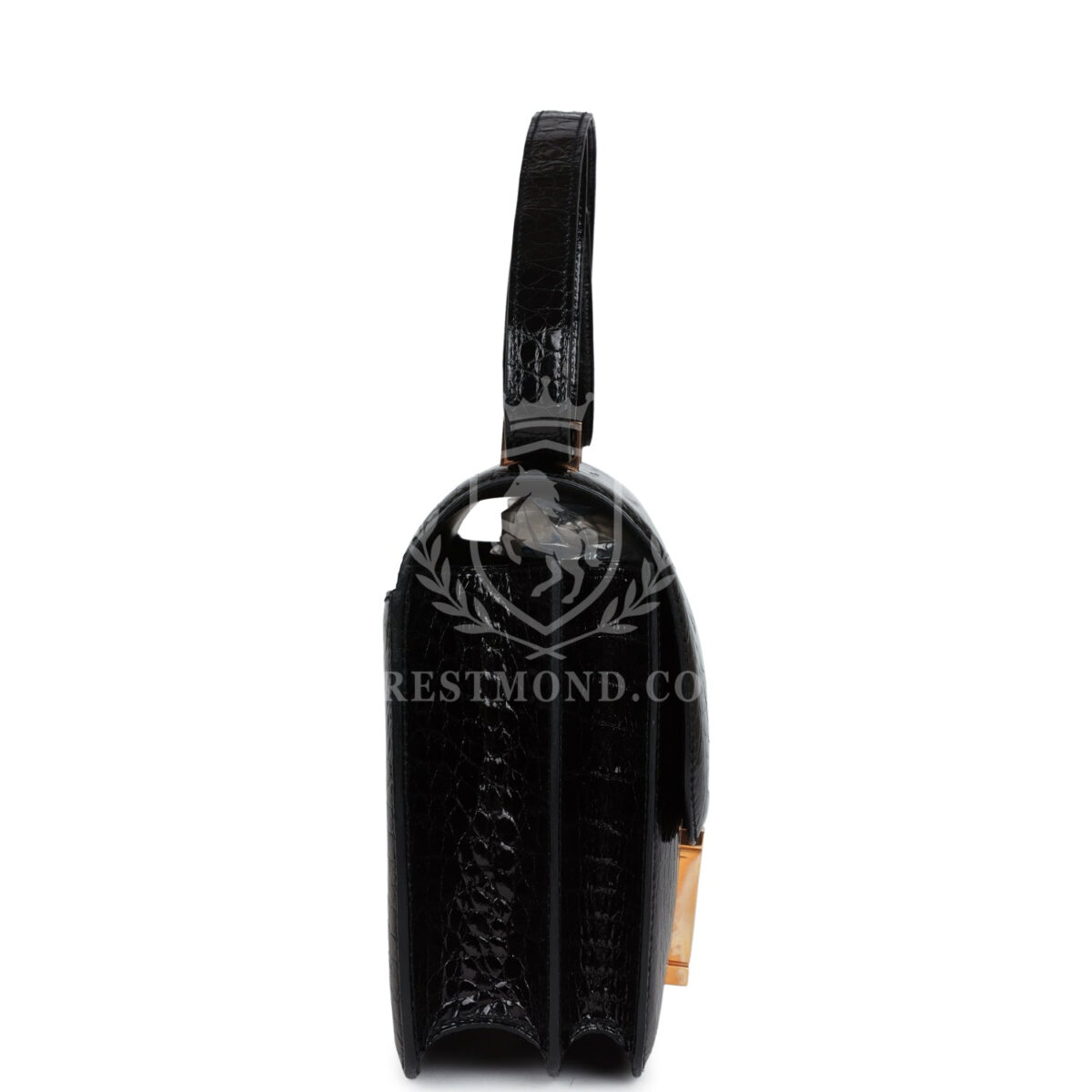 Hermes Constance 24 Black Shiny Alligator Rose GHW — изображение 3