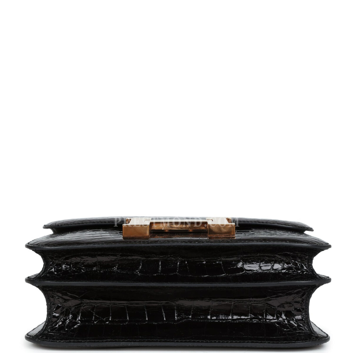 Hermes Constance 24 Black Shiny Alligator Rose GHW — изображение 6