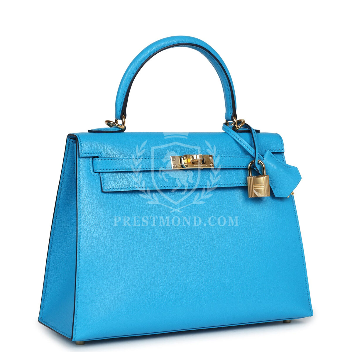 Hermes Kelly Sellier 25 Bleu Frida Chevre GHW — изображение 2