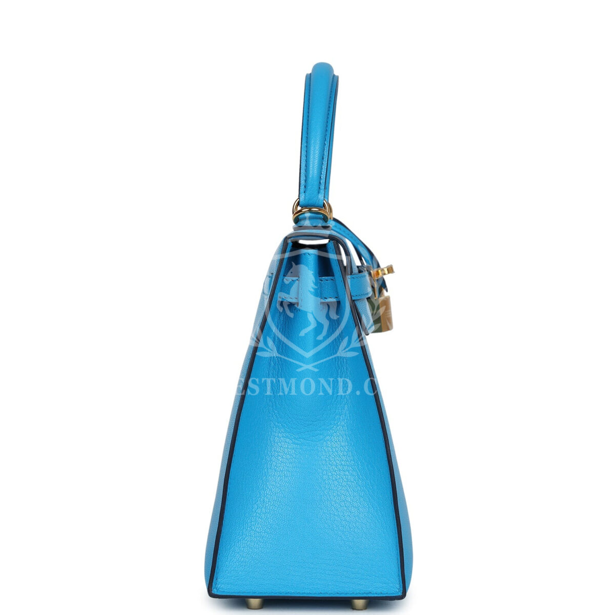 Hermes Kelly Sellier 25 Bleu Frida Chevre GHW — изображение 3