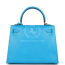 Hermes Kelly Sellier 25 Bleu Frida Chevre GHW