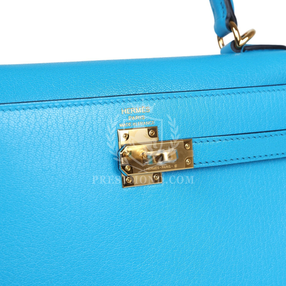 Hermes Kelly Sellier 25 Bleu Frida Chevre GHW — изображение 7