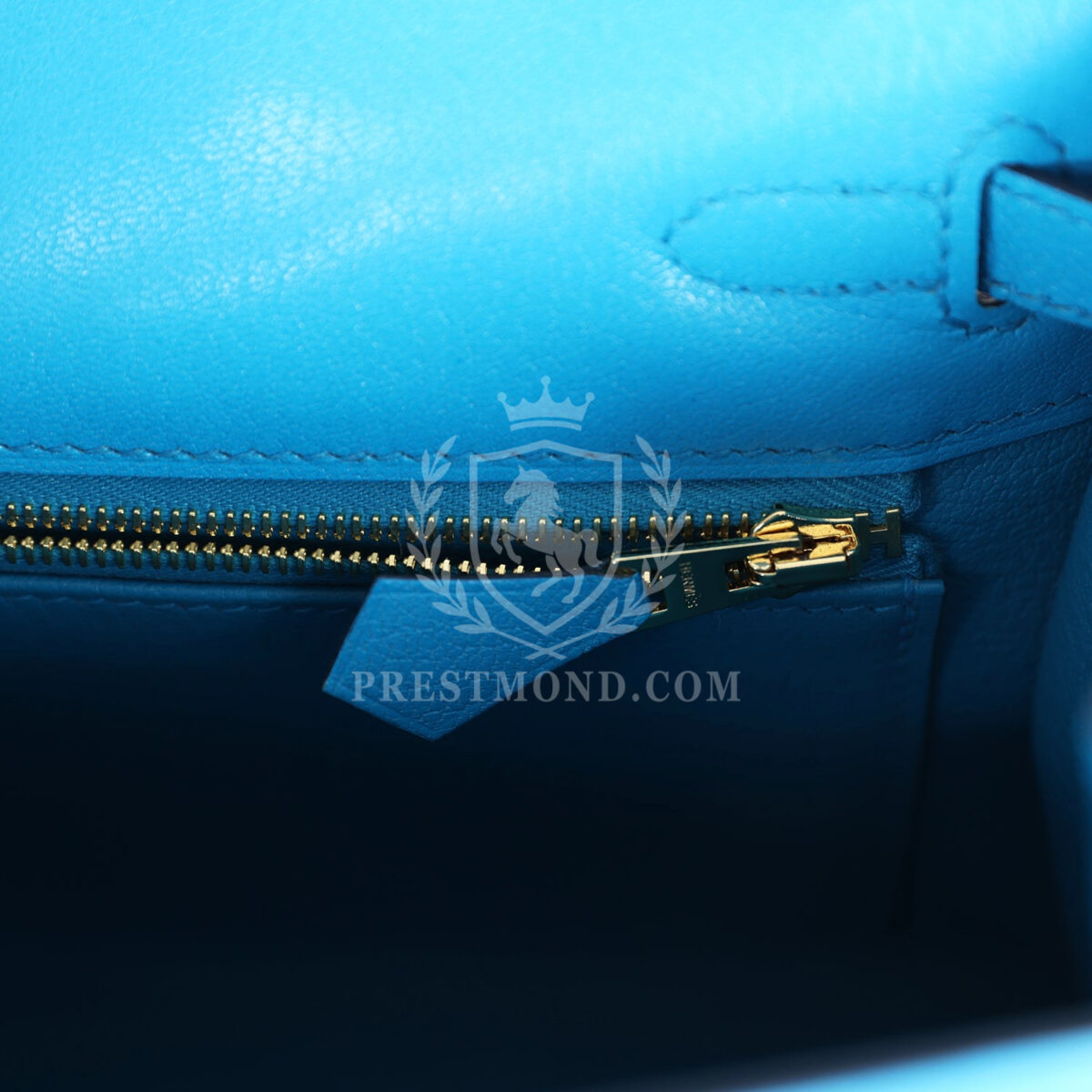Hermes Kelly Sellier 25 Bleu Frida Chevre GHW — изображение 9