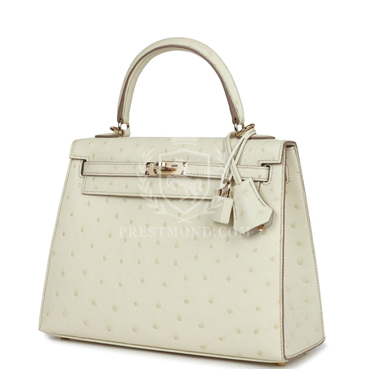 Hermes Special Order (HSS) Kelly Sellier 25 Nata Verso Ostrich PBHW — изображение 5