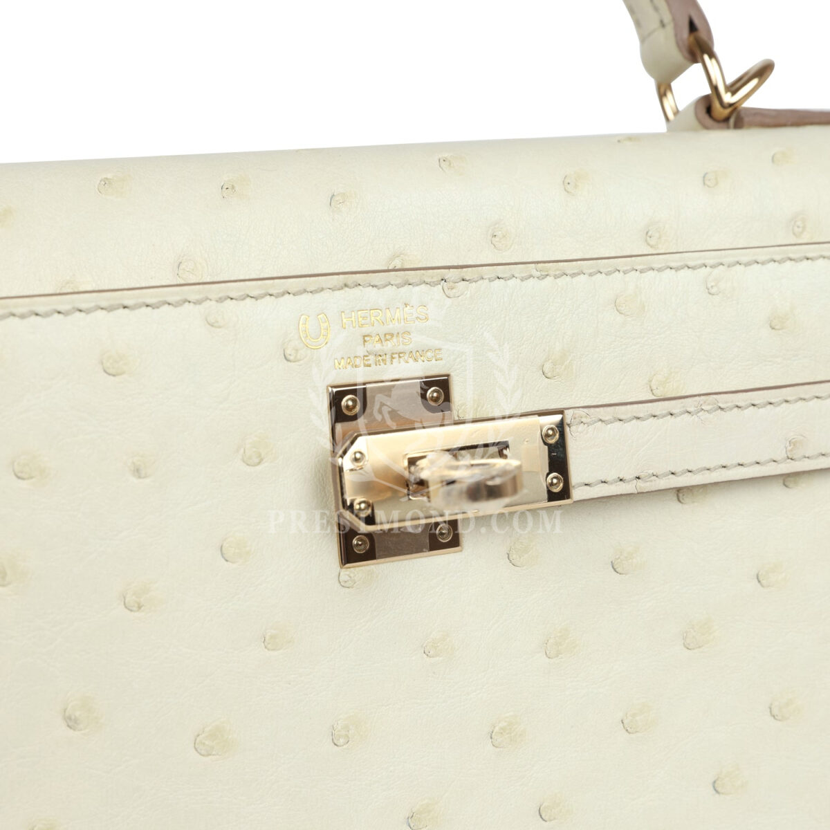 Hermes Special Order (HSS) Kelly Sellier 25 Nata Verso Ostrich PBHW — изображение 7