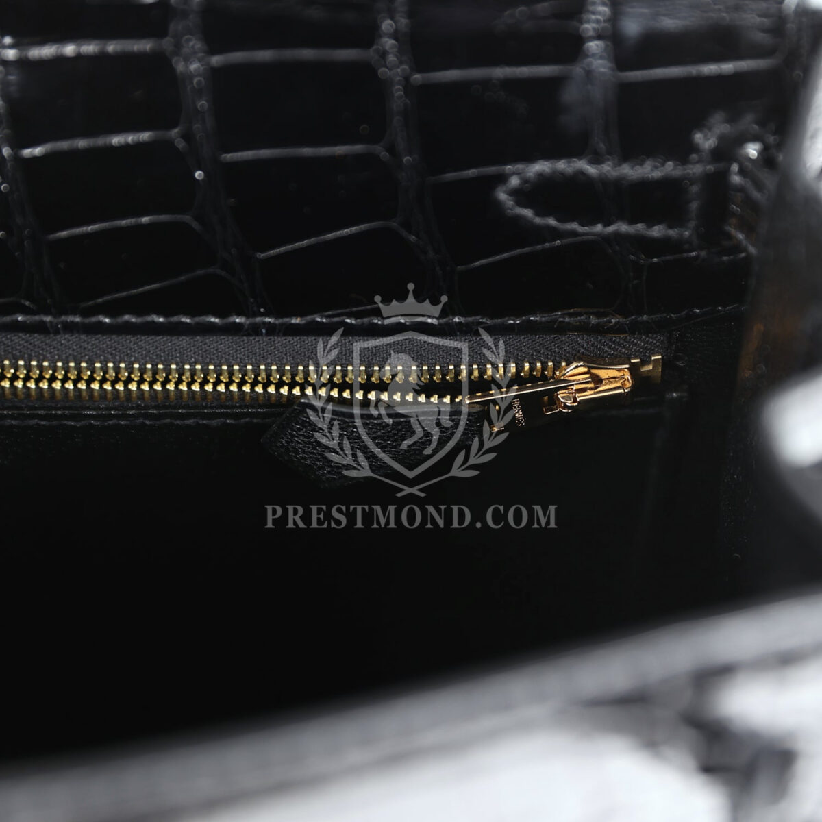 Hermes Kelly Sellier 25 Black Shiny Alligator GHW — изображение 9