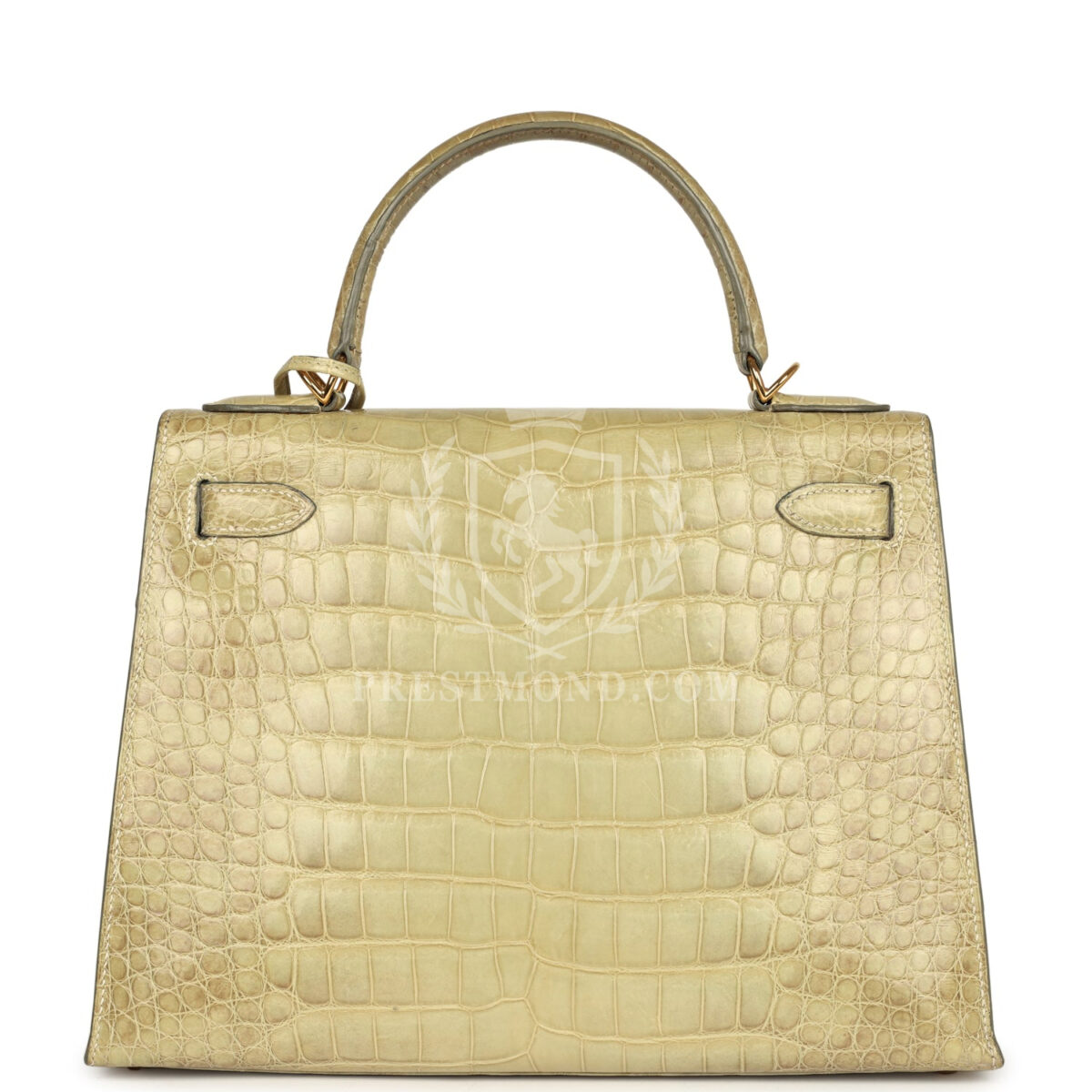 Vintage Hermes Kelly Sellier 28 Vert Celadon Natura Shiny Alligator GHW — изображение 4