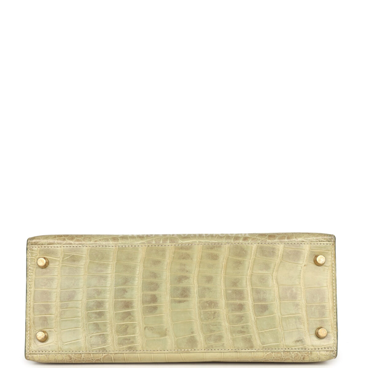 Vintage Hermes Kelly Sellier 28 Vert Celadon Natura Shiny Alligator GHW — изображение 6