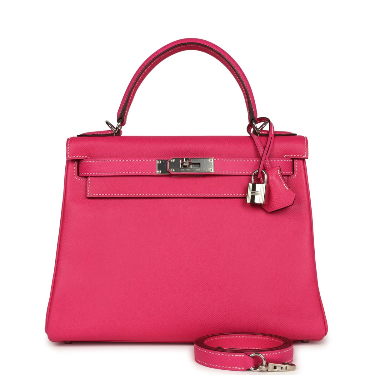 Hermes Kelly Retourne 28 Rose Tyrien Candy Epsom PHW