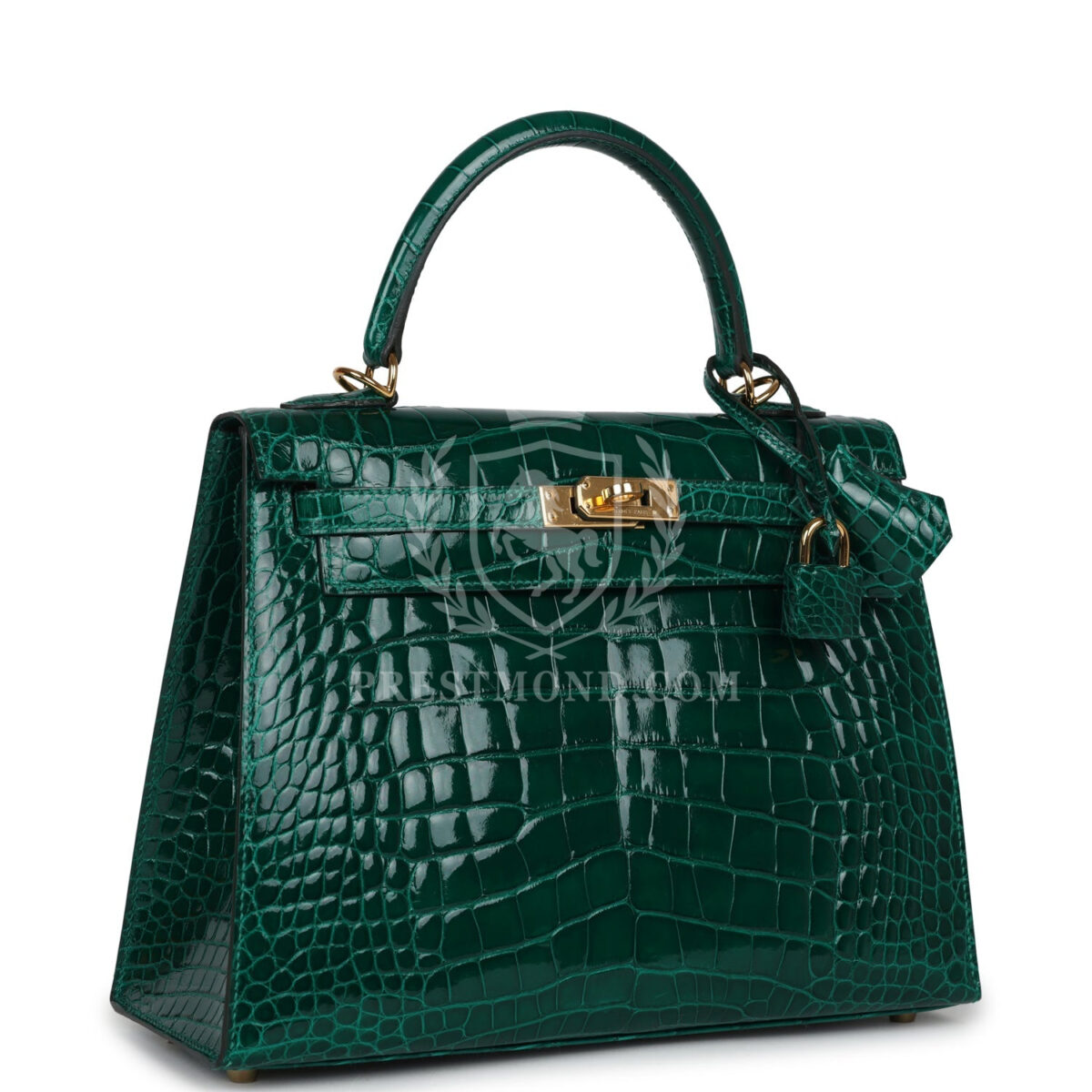 Hermes Kelly Sellier 25 Emerald Shiny Alligator GHW — изображение 2