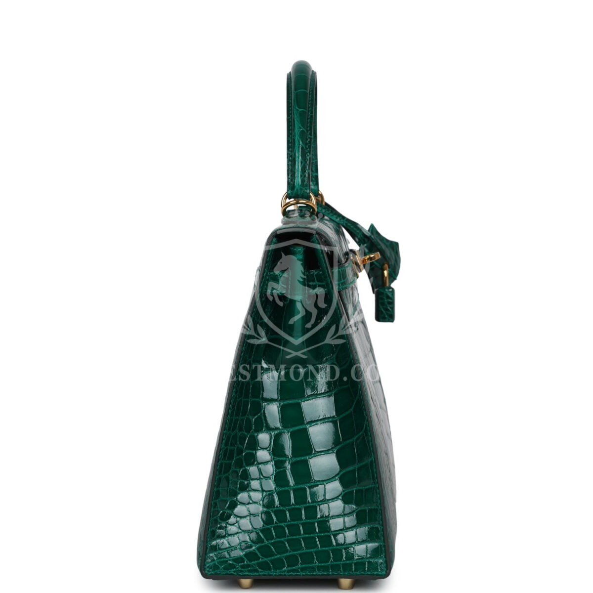Hermes Kelly Sellier 25 Emerald Shiny Alligator GHW — изображение 3