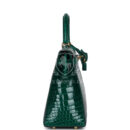 Hermes Kelly Sellier 25 Emerald Shiny Alligator GHW