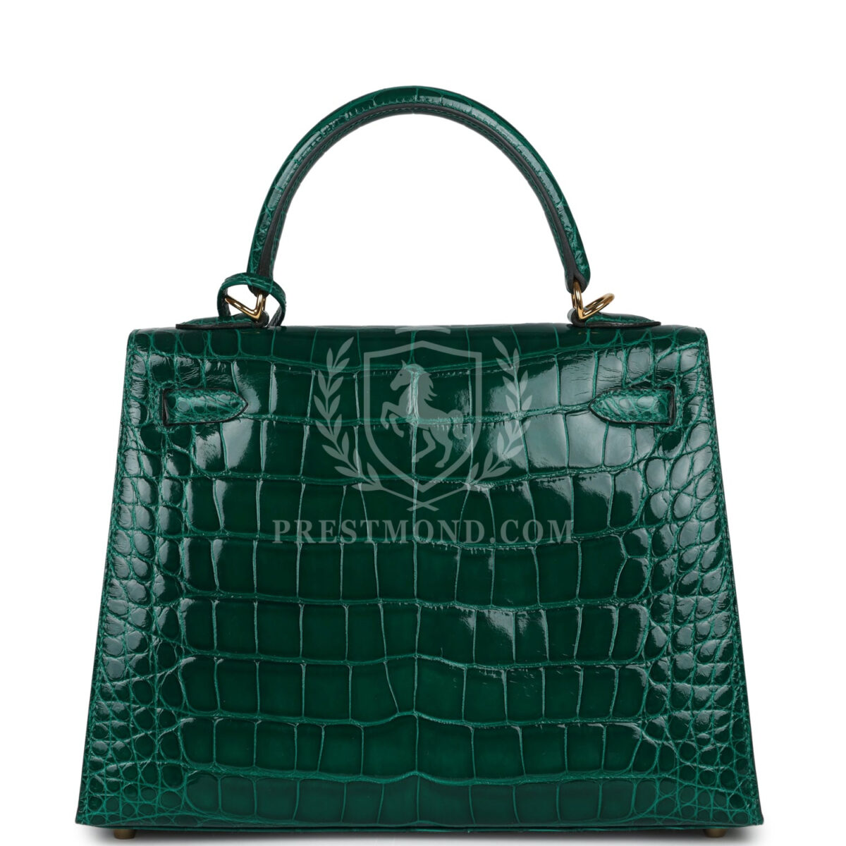 Hermes Kelly Sellier 25 Emerald Shiny Alligator GHW — изображение 5