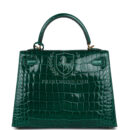 Hermes Kelly Sellier 25 Emerald Shiny Alligator GHW