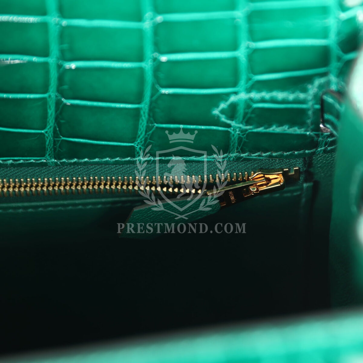 Hermes Kelly Sellier 25 Emerald Shiny Alligator GHW — изображение 9