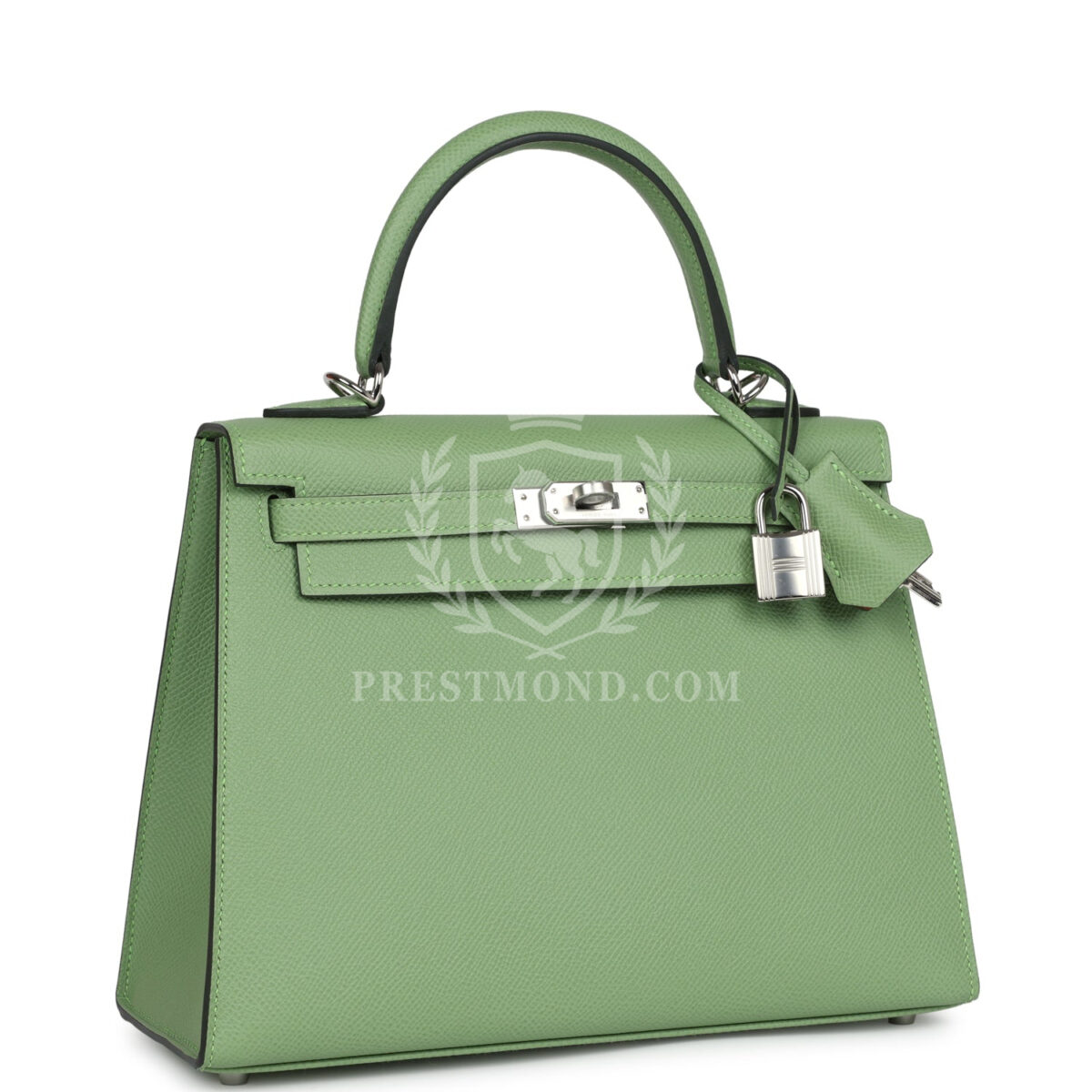Hermes Special Order (HSS) Kelly Sellier 25 Vert Criquet Verso Epsom PHW — изображение 2