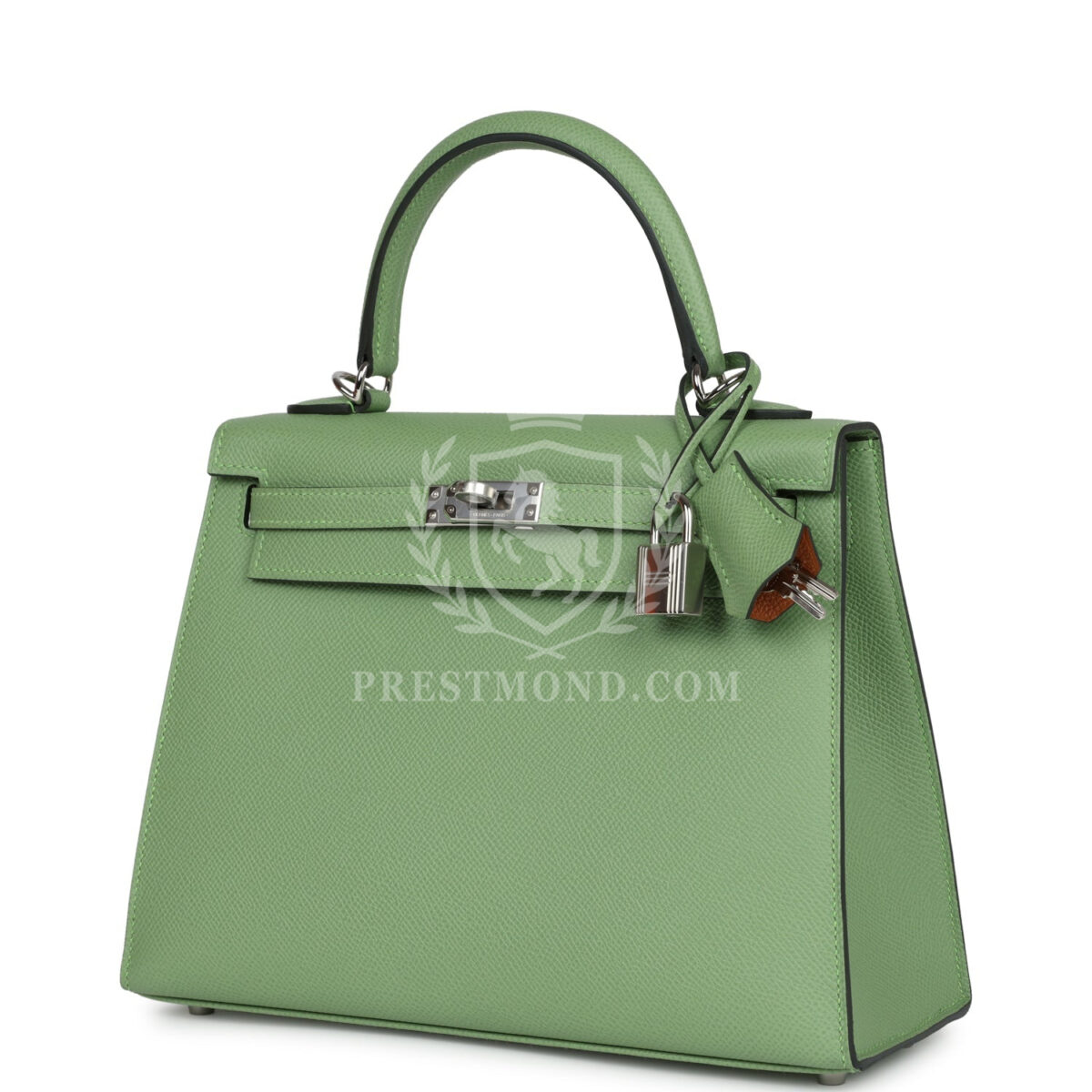Hermes Special Order (HSS) Kelly Sellier 25 Vert Criquet Verso Epsom PHW — изображение 5