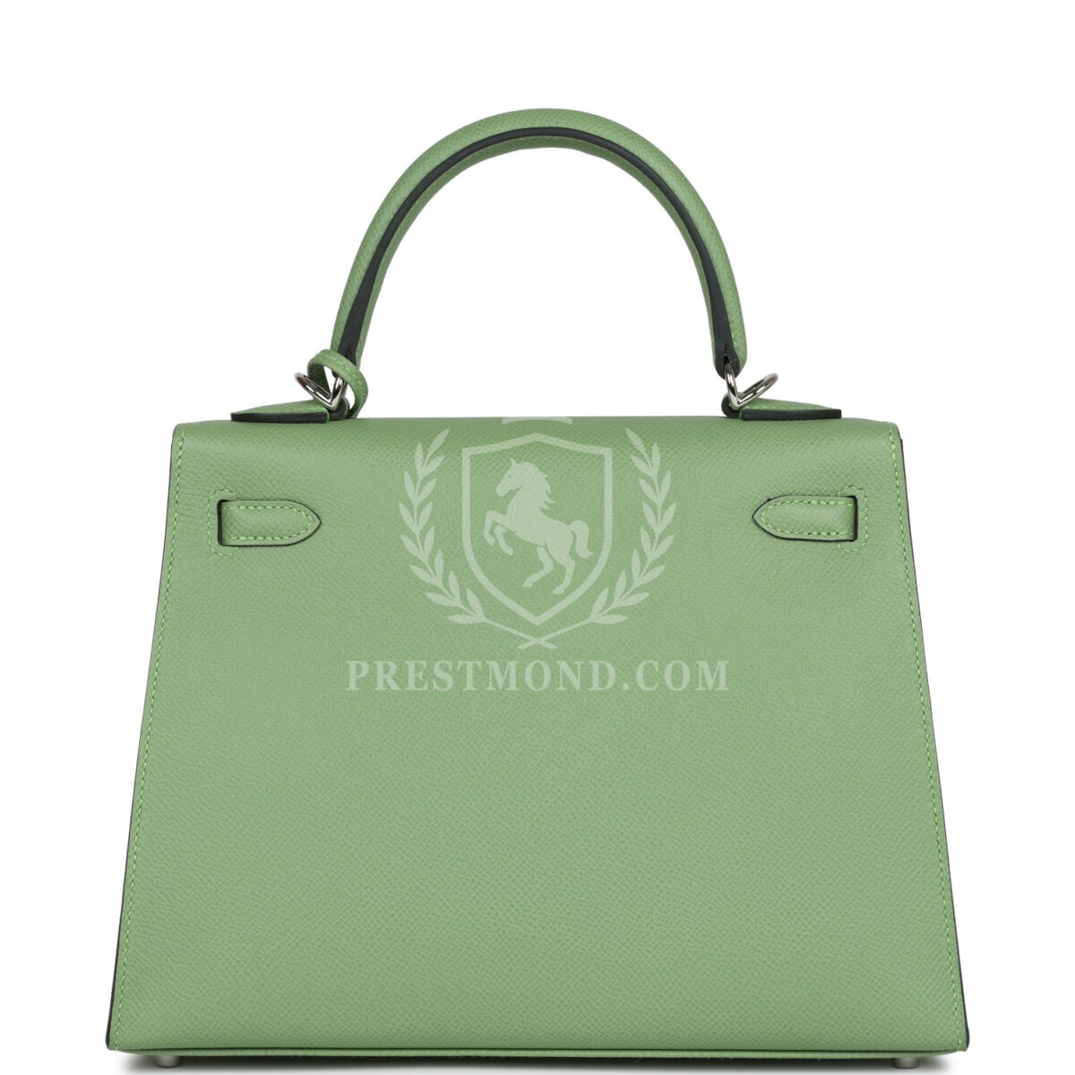 Hermes Special Order (HSS) Kelly Sellier 25 Vert Criquet Verso Epsom PHW — изображение 4