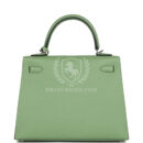Hermes Special Order (HSS) Kelly Sellier 25 Vert Criquet Verso Epsom PHW