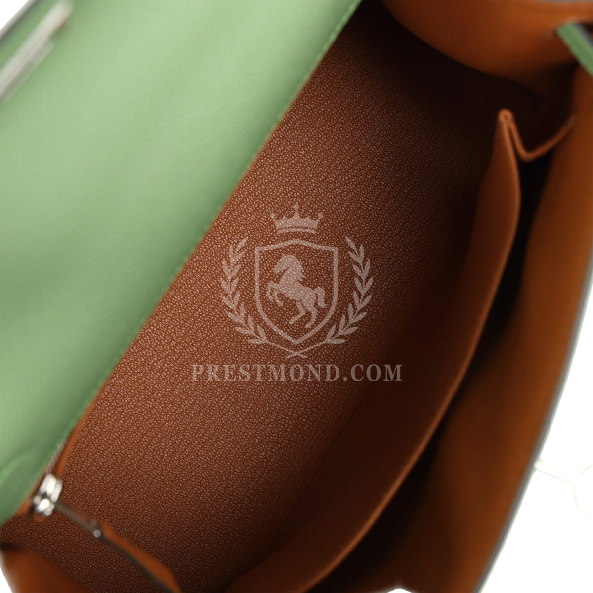 Hermes Special Order (HSS) Kelly Sellier 25 Vert Criquet Verso Epsom PHW — изображение 8