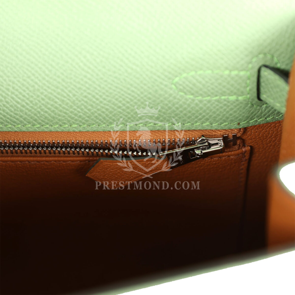 Hermes Special Order (HSS) Kelly Sellier 25 Vert Criquet Verso Epsom PHW — изображение 9
