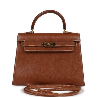 Vintage Hermes Micro Kelly Sellier 15 GHW Courchevel GHW
