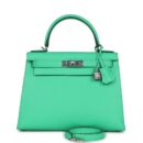 Hermes Kelly Sellier 28 Vert Comics Epsom PHW