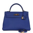 Hermes Kelly Retourne 32 Bleu Electric Togo GHW