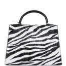 Custom Zebra Swarovski Crystal Hermes Kelly Sellier 32 Black Epsom PHW