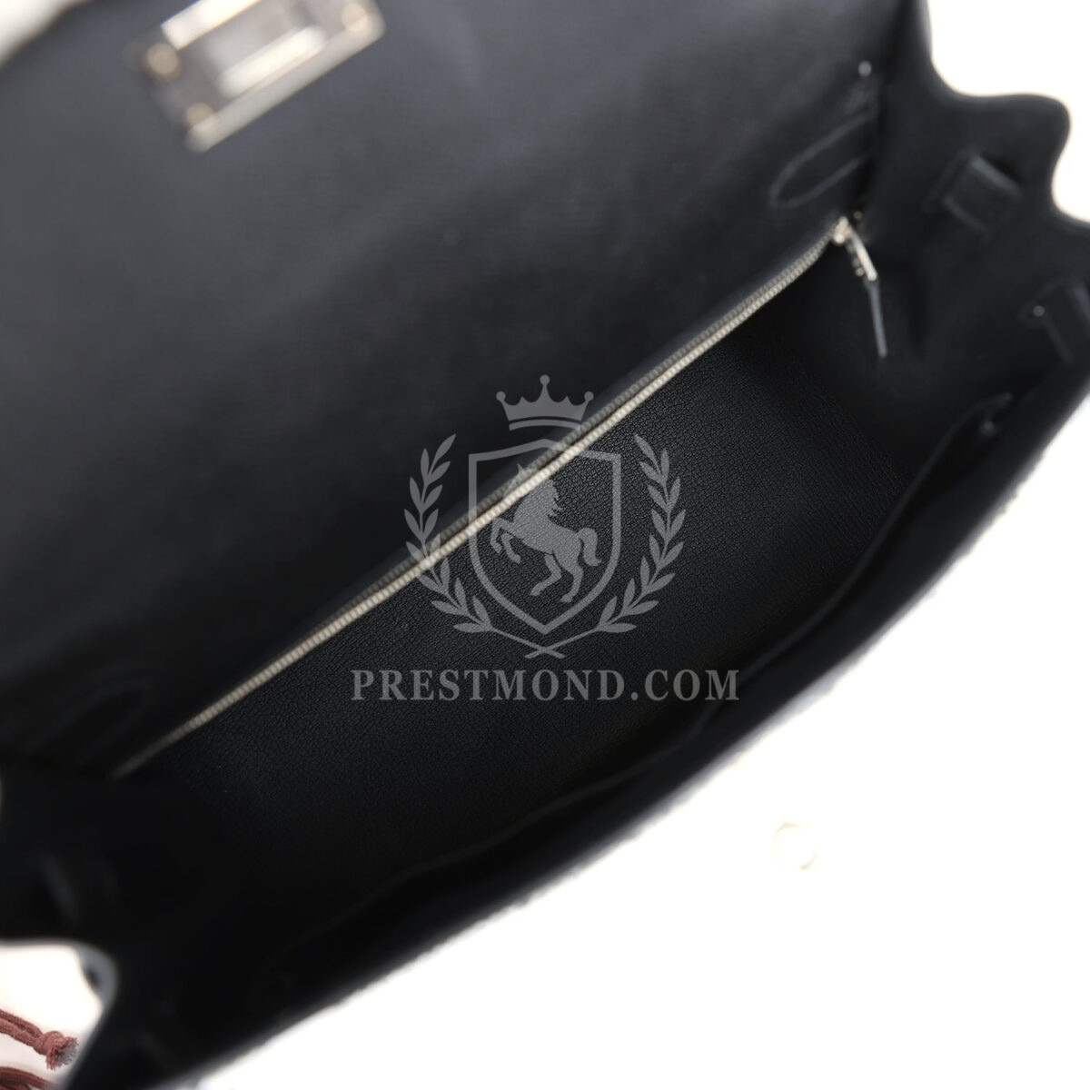 Custom Zebra Swarovski Crystal Hermes Kelly Sellier 32 Black Epsom PHW — изображение 8
