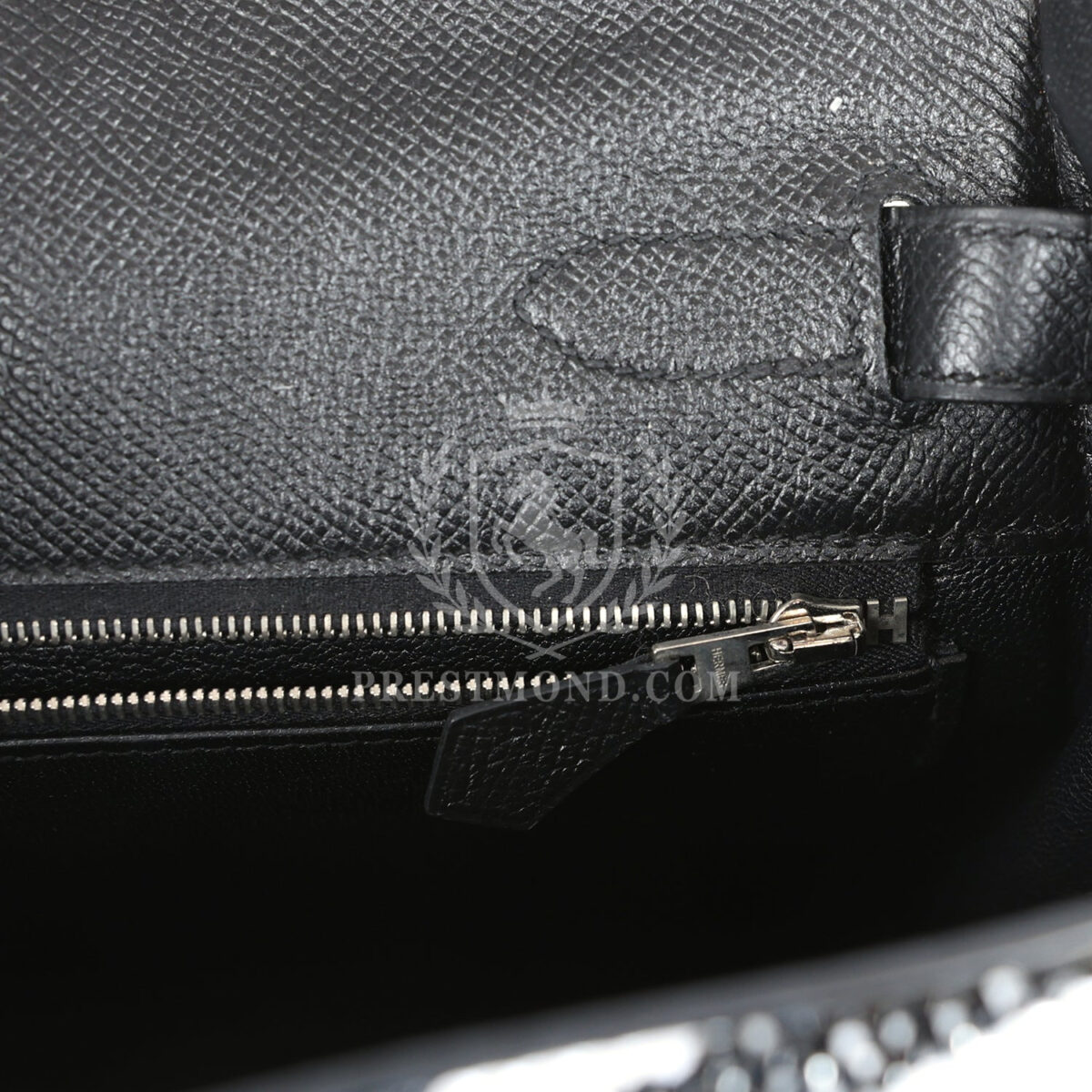 Custom Zebra Swarovski Crystal Hermes Kelly Sellier 32 Black Epsom PHW — изображение 9