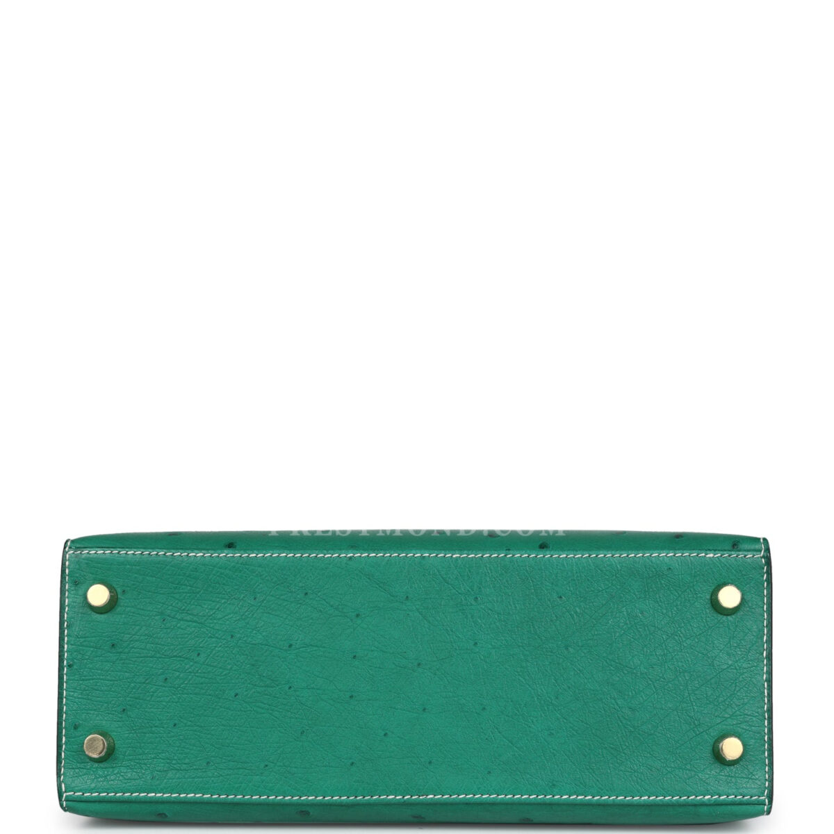 Hermes Special Order (HSS) Kelly Sellier 25 Vert Vertigo and Bleu Iris Ostrich Brushed GHW — изображение 6